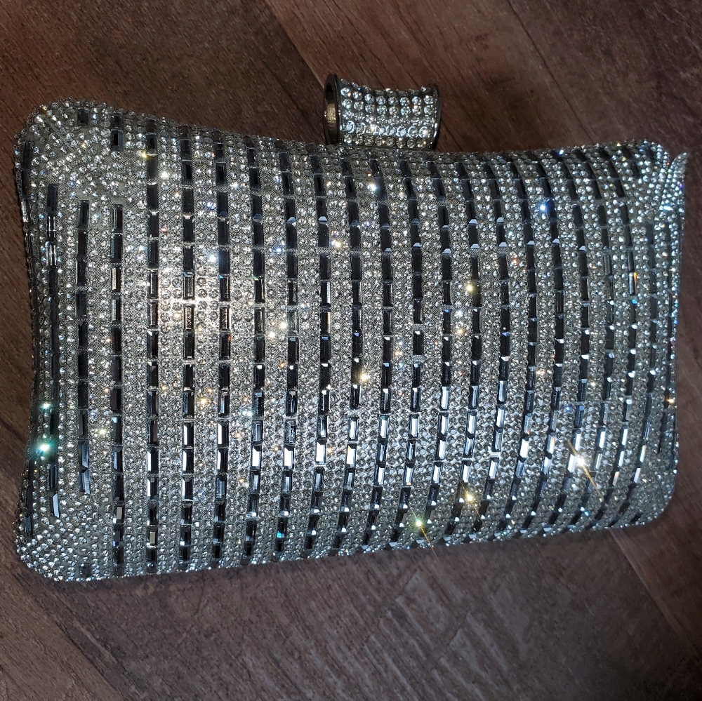 Silver glitzy evening bag
